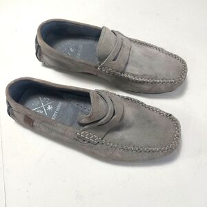 STACY ADAMS Men's Gray Leather Loafers Size 8.5M